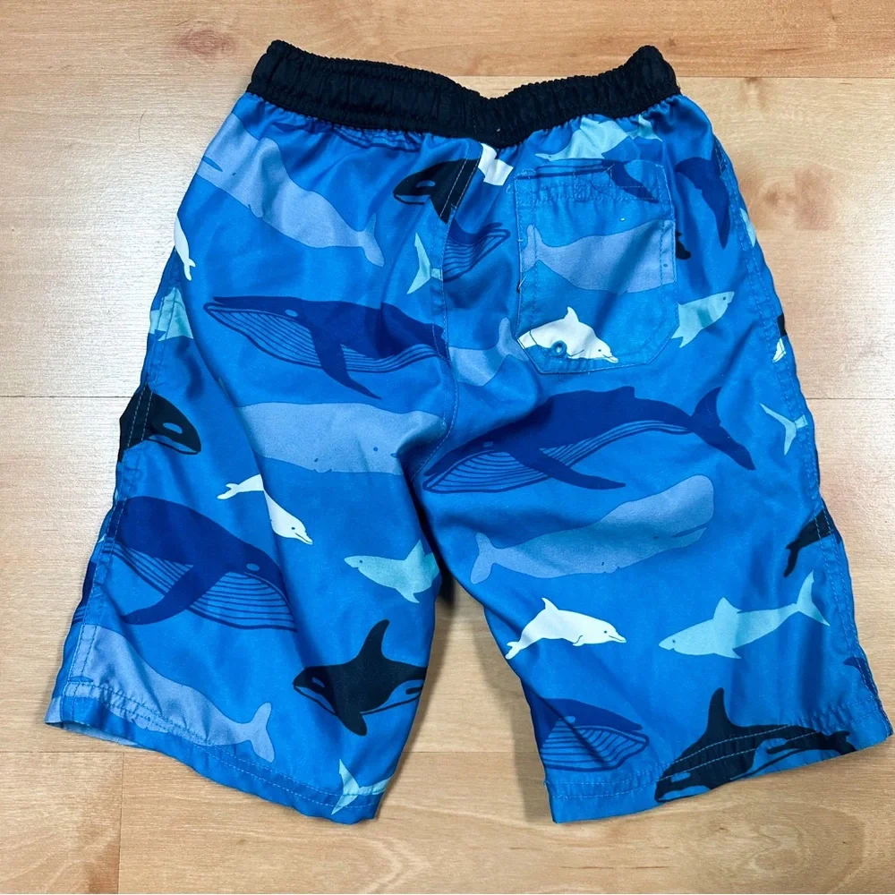 Gymboree Blue Whale Graphic Swim Trunks Boys Size 7